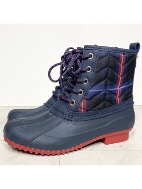 New! Tommy Hilfiger Rivas Quilted Lace Up Duck Boot 5M